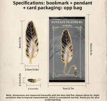 Load image into Gallery viewer, Vintage Feather Metal Bookmark with Chain
